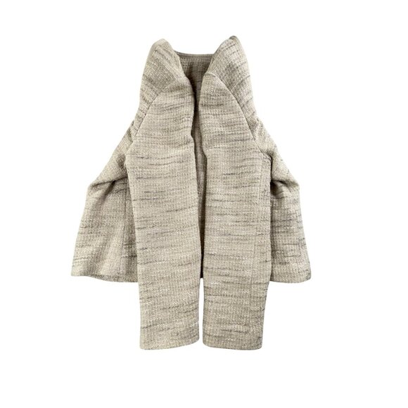 Banana Republic Jacket Womens 8 Petite Italian Fabric Textured Tweed Pockets - Picture 9 of 16